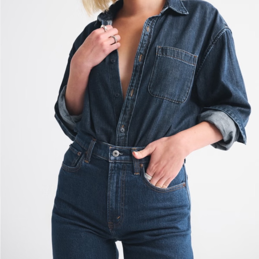 Abercrombie & Fitch High Rise 90s Relaxed Jean 31/12 LONG - Picture 3 of 9
